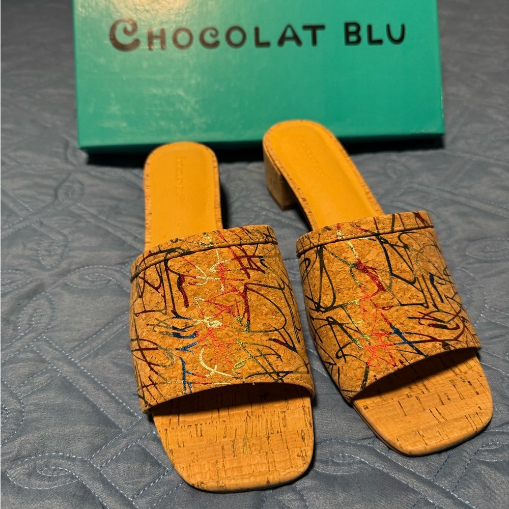 Chocolat Blu Multicolor Cork Heels - Picture 3 of 6